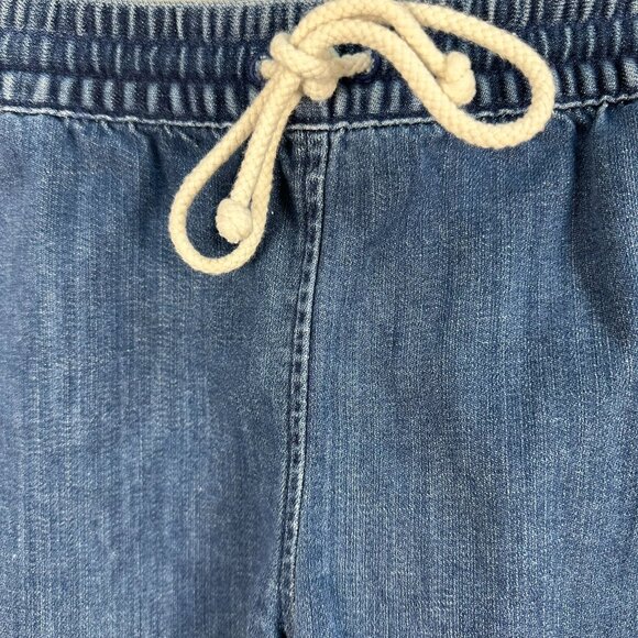 Aerie Women's Mid Rise Elastic Waist Denim Jeans Shorts, Size Large, Medium Wash - Picture 5 of 12